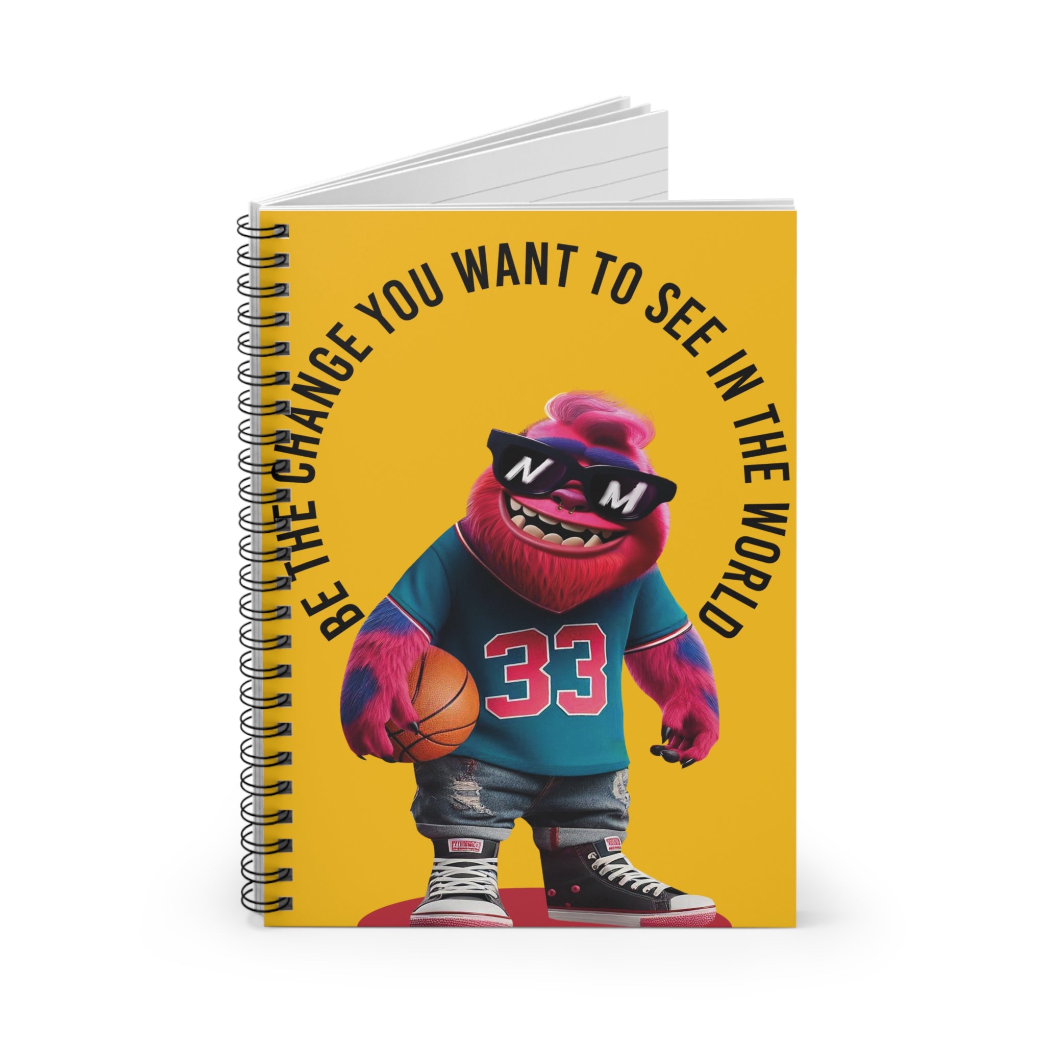 Image of Spiral Notebook with Ruled Line – 118 Pages, Durable Printed Cover